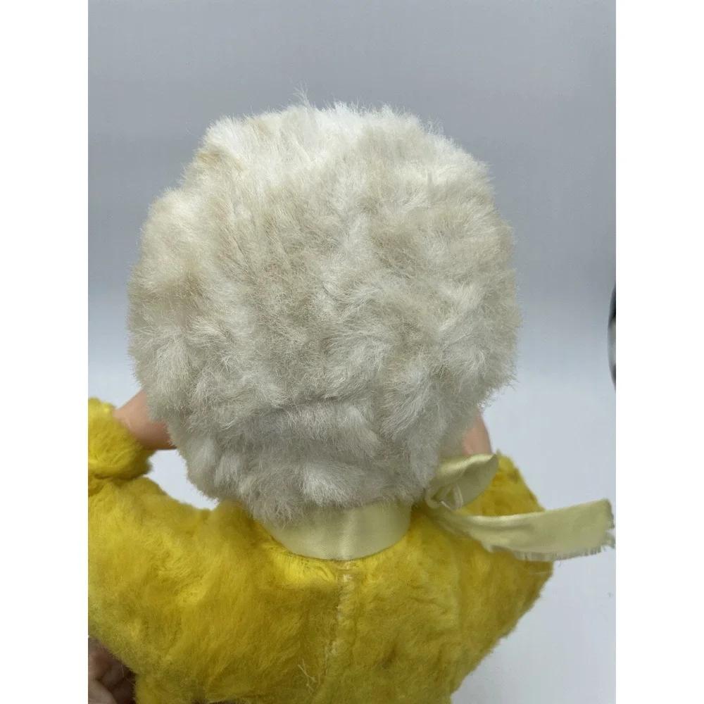 Vintage Rubber Sweet Face Baby Doll Yellow‎ Suit Brown Hair Moving Arms Rushton?